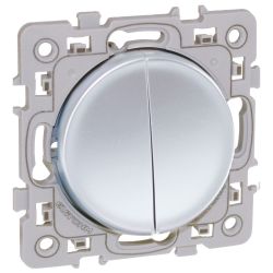 60416 EUR'OHM SQUARE Va et vient + Poussoir Silver