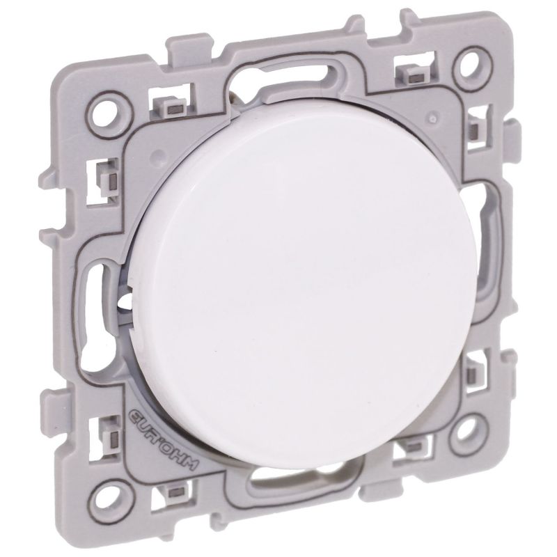 60205 EUR'OHM SQUARE Poussoir 10A lumineux témoin blanc