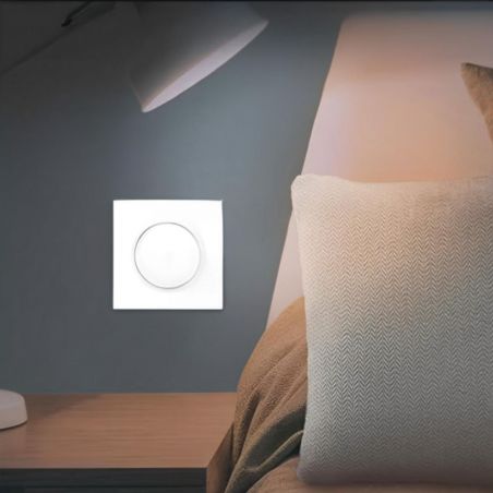 60205 EUR'OHM SQUARE Bouton poussoir 10A lumineux témoin blanc