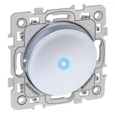 60403 EUR'OHM SQUARE Interrupteur va et vient 10A lumineux témoin Silver