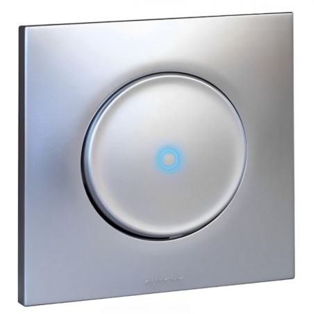 60403 EUR'OHM SQUARE Interrupteur va et vient 10A lumineux témoin Silver