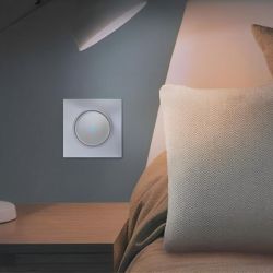 60403 EUR'OHM SQUARE Interrupteur va et vient 10A lumineux témoin Silver