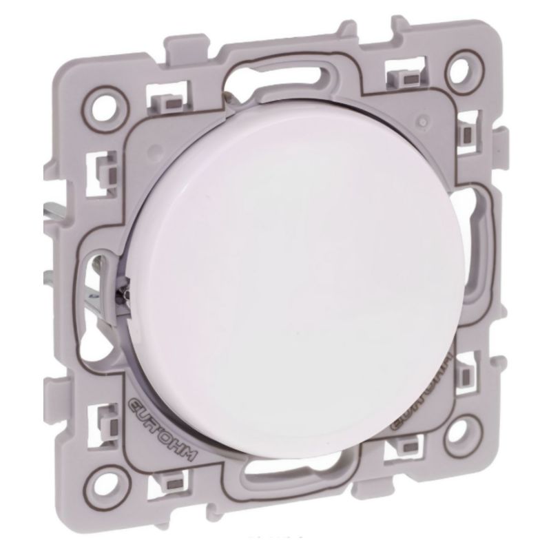 60200 EUR'OHM SQUARE Interrupteur va et vient 10A blanc à griffes