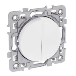 60210 EUR'OHM SQUARE double Interrupteur va et vient blanc