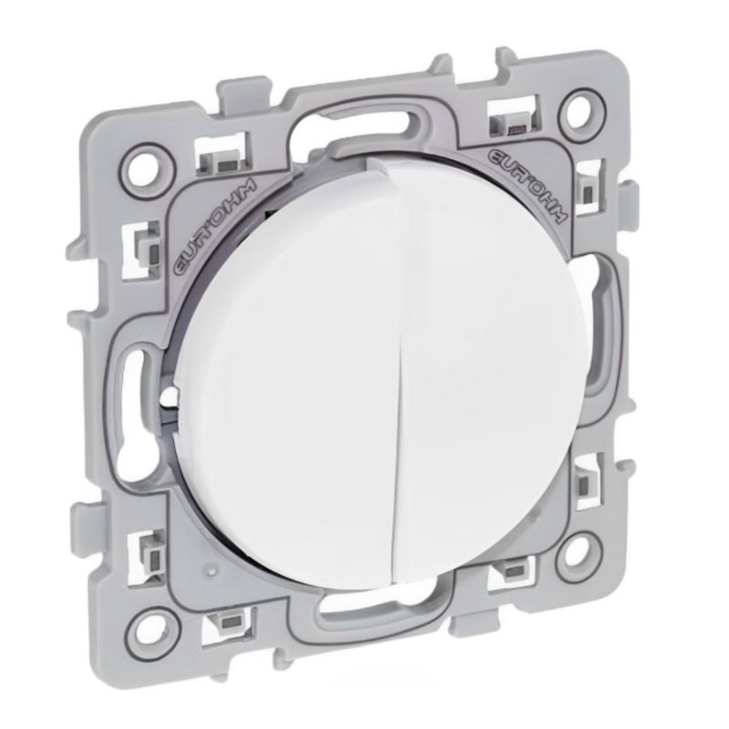 60210 EUR'OHM SQUARE double Interrupteur va et vient blanc