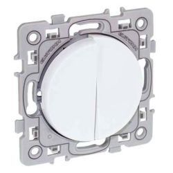 60211 EUR'OHM SQUARE double Bouton poussoir blanc