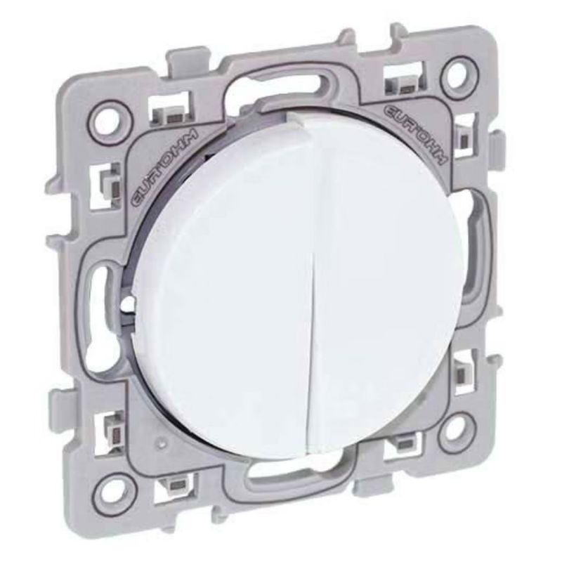 60211 EUR'OHM SQUARE double Bouton poussoir blanc