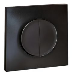 60316 EUR'OHM SQUARE Interrupteur va et vient + Bouton poussoir Vulcain
