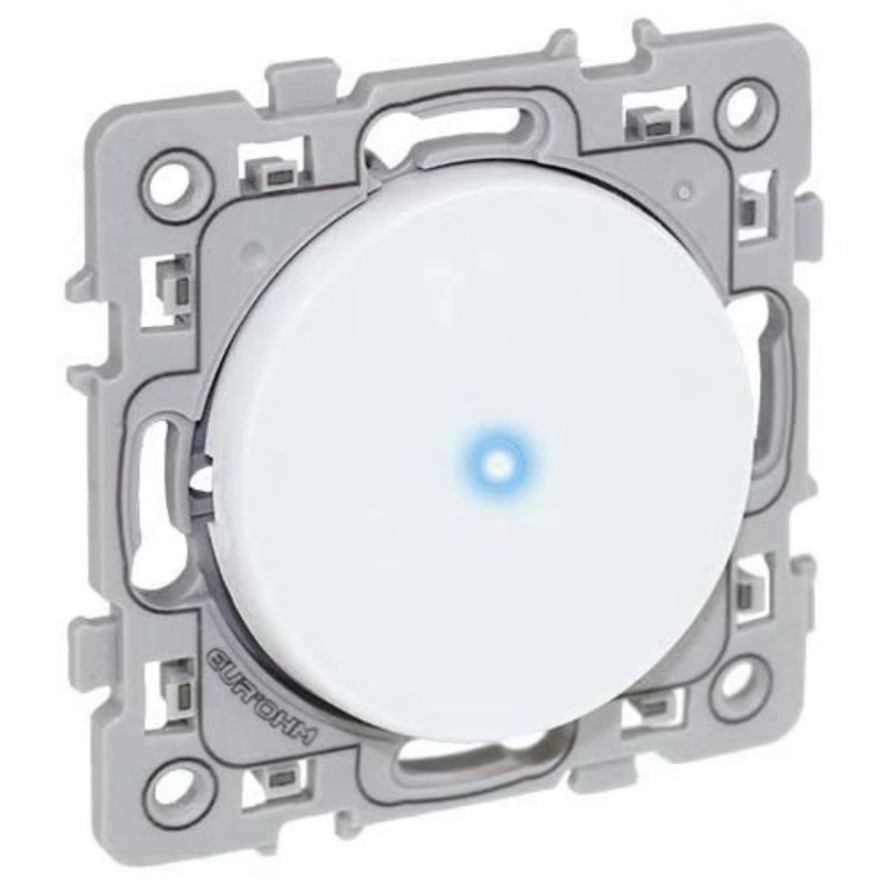 60203 EUR'OHM SQUARE Interrupteur va et vient 10A lumineux ou témoin blanc