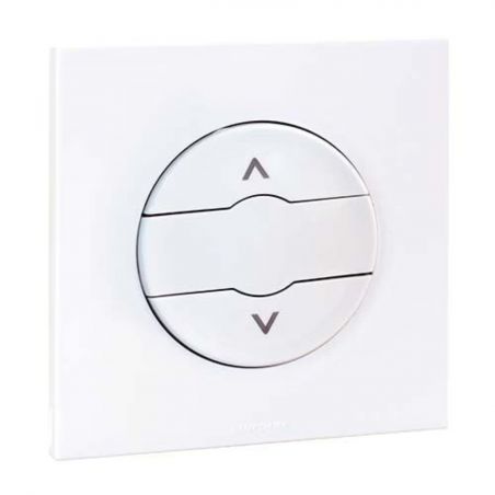 60223 EUR'OHM SQUARE Interrupteur volet roulant 3 positions montée/descente/stop blanc blanc