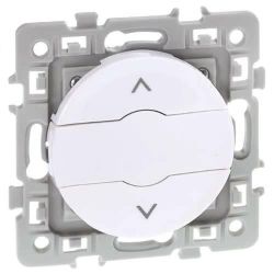 60224 EUR'OHM SQUARE Poussoir volet roulant 2 positions montée/descenteblanc