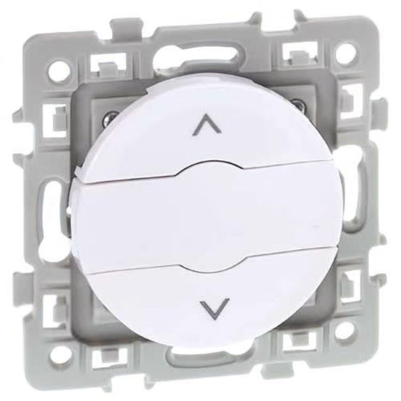 60224 EUR'OHM SQUARE Poussoir volet roulant 2 positions montée/descenteblanc