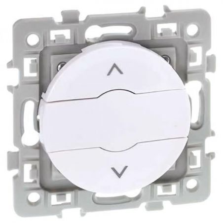 60224 EUR'OHM SQUARE Poussoir volet roulant 2 positions montée/descenteblanc