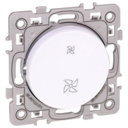 60217 EUR'OHM SQUARE Poussoir à contact NF ( normalement fermé) blanc pour commande de bouche d'extraction VMC hygroréglable