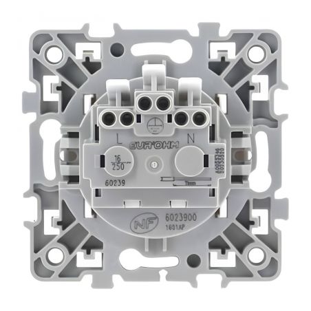 60239 EUR'OHM SQUARE Prise de courant 2P+T affleurante blanc