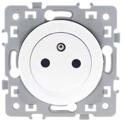 60239 EUR'OHM SQUARE Prise de courant 2P+T affleurante blanc