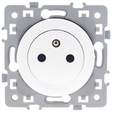 60239 EUR'OHM SQUARE Prise de courant 2P+T affleurante blanc