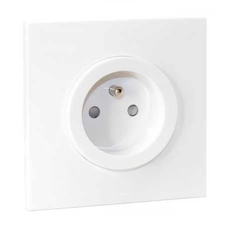 60260 EUR'OHM SQUARE Prise de courant 2P+T blanc