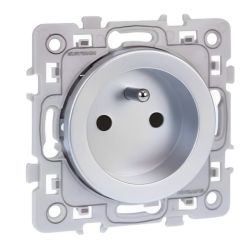 60460 EUR'OHM SQUARE Prise de courant 2P+T Silver