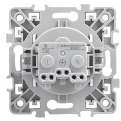 60259 EUR'OHM SQUARE Prise de courant 2P+T blanc à griffes
