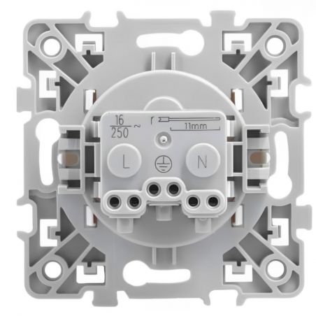 60259 EUR'OHM SQUARE Prise de courant 2P+T blanc à griffes