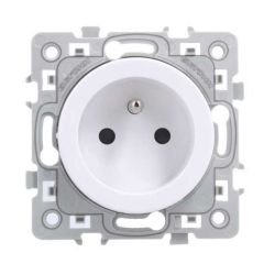 60259 EUR'OHM SQUARE Prise de courant 2P+T blanc à griffes