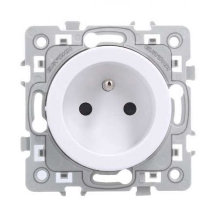 60259 EUR'OHM SQUARE Prise de courant 2P+T blanc à griffes