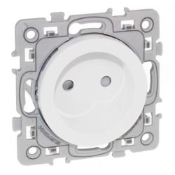 60282 EUR'OHM SQUARE Prise de courant 2P blanc à griffes