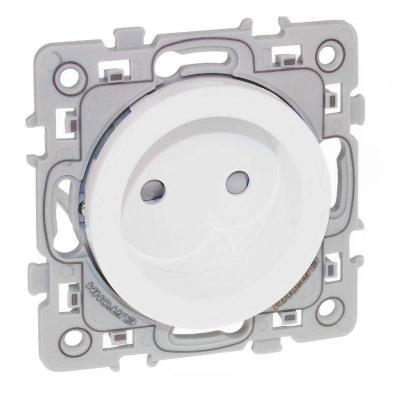 60282 EUR'OHM SQUARE Prise de courant 2P blanc à griffes