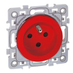 60262 EUR'OHM SQUARE Prise de courant 2P+T rouge détrompée