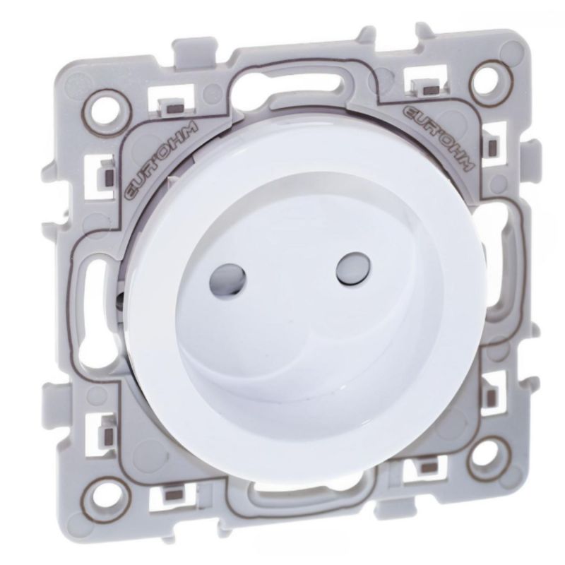 60261 EUR'OHM SQUARE Prise de courant 2P blanc