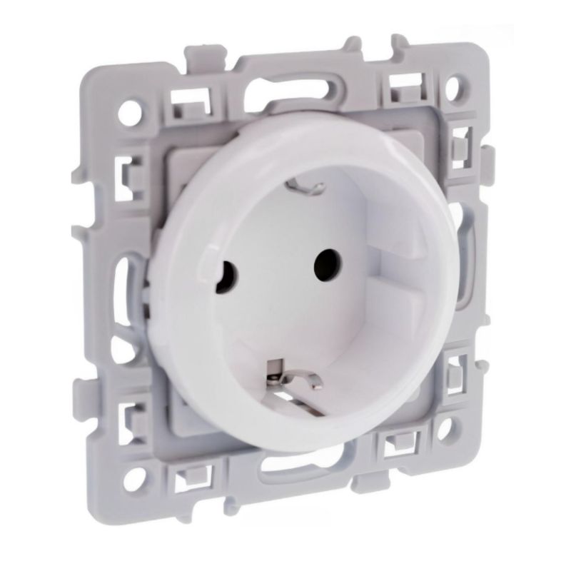 60277 EUR'OHM SQUAREPrise de courant 2P+T Schuko blanc