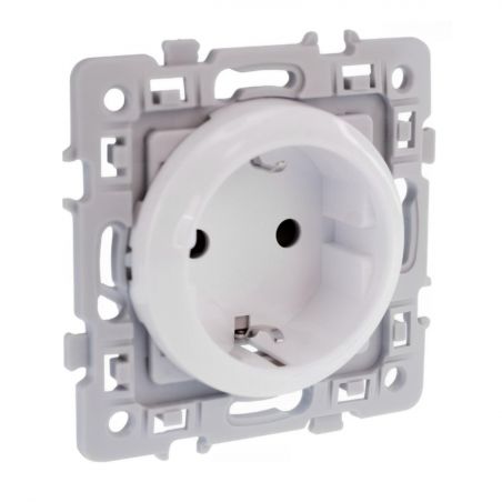 60277 EUR'OHM SQUAREPrise de courant 2P+T Schuko blanc
