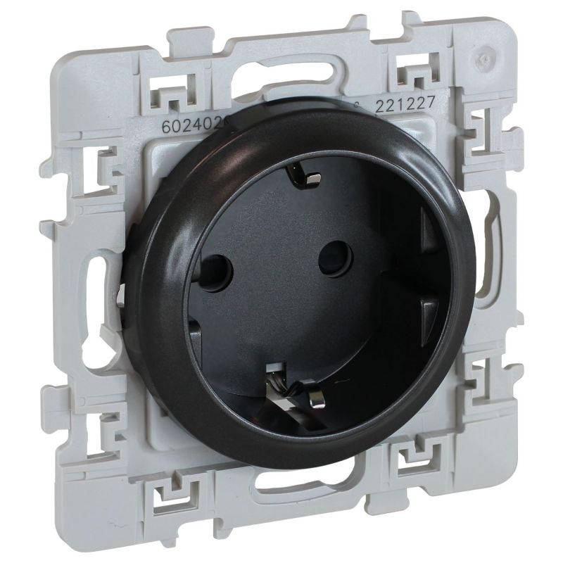 60377 EUR'OHM SQUAREPrise de courant 2P+T Schuko anthracite