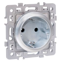 60477 EUR'OHM SQUAREPrise de courant 2P+T Schuko Silver