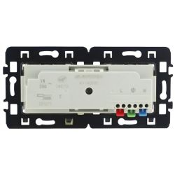60463 EUR'OHM SQUARE Double prise de courant 2P+T précablée Silver