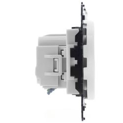 60287 EUR'OHM SQUARE Triple prise de courant 2P+T précablée blanc