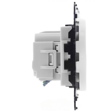 60287 EUR'OHM SQUARE Triple prise de courant 2P+T précablée blanc