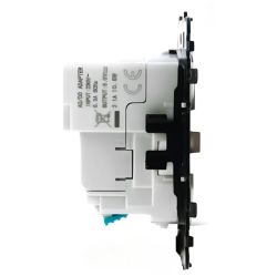 60256 EUR'OHM SQUARE Prise de courant 2P+T + USB A blanc