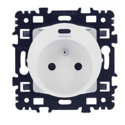 60255 EUR'OHM SQUARE Prise de courant 2P+T + USB C blanc