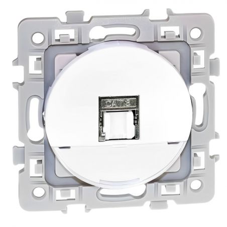 60272 EUROHM Square Prise RJ45 Grade 2 Catégorie 6 STP Blanc
