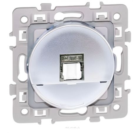 60472 EUROHM Square Prise RJ45 Grade 2 Catégorie 6 STP Silver