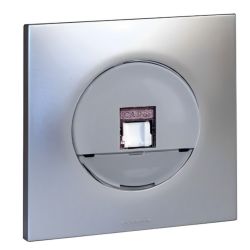 60472 EUROHM Square Prise RJ45 Grade 2 Catégorie 6 STP Silver