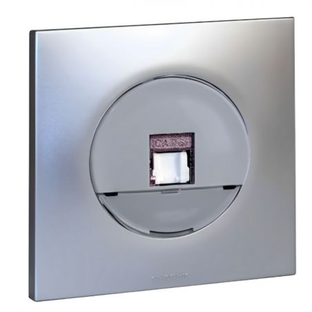 60479 EUROHM Square Prise RJ45 Grade 3 Catégorie 6A STP Silver