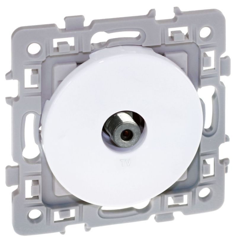 60267 EUR'OHM SQUARE Prise TV avec griffes blanc