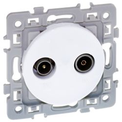 60265 EUR'OHM SQUARE Prise TV-FM blanc