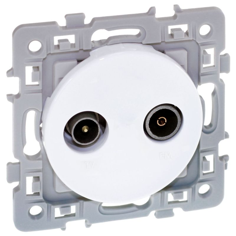 60265 EUR'OHM SQUARE Prise TV-FM blanc