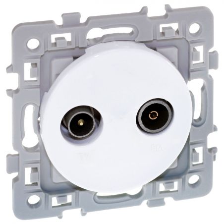 60265 EUR'OHM SQUARE Prise TV-FM blanc