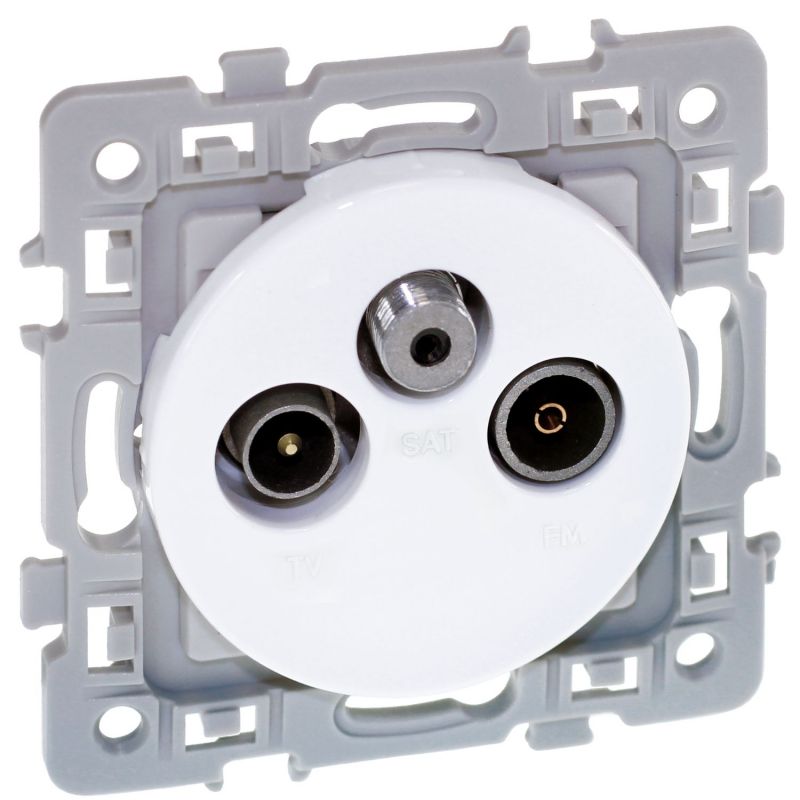 60266 EUR'OHM SQUARE Prise TV-FM-SAT blanc