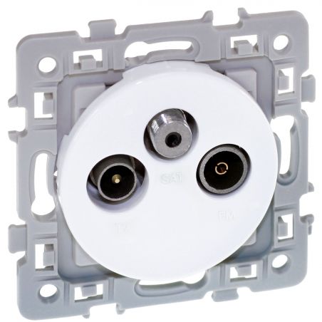60266 EUR'OHM SQUARE Prise TV-FM-SAT blanc